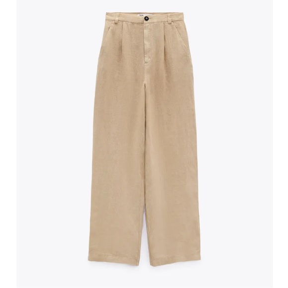 Zara beige wide leg trousers in size XL - Picture 2 of 12